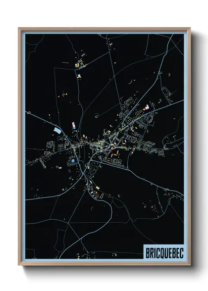 Une affiche de carte sur Bricquebec