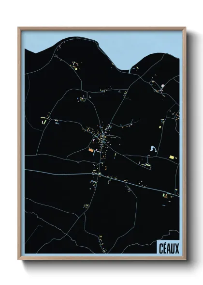 Une affiche de carte sur Céaux