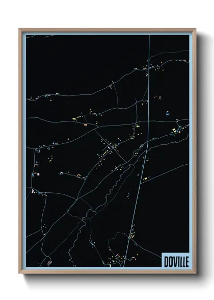 Une affiche de carte sur Doville