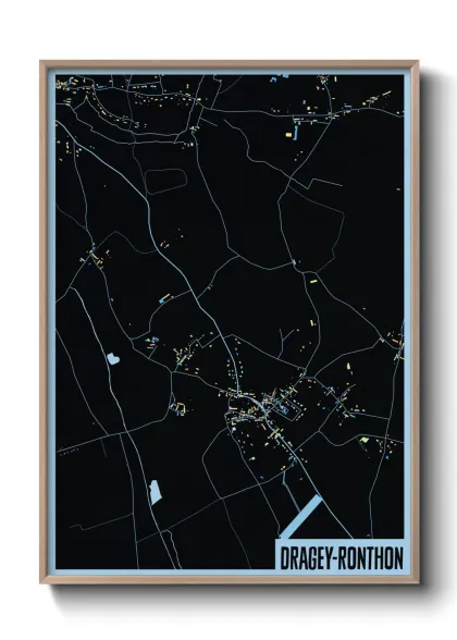 Une affiche de carte sur Dragey-Ronthon