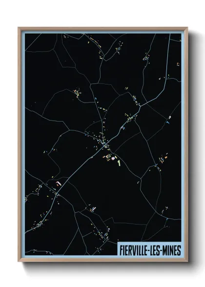 Une affiche de carte sur Fierville-les-Mines