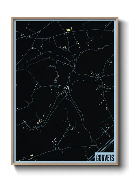 Une affiche de carte sur Gouvets