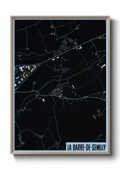 Une affiche de carte sur La Barre-de-Semilly