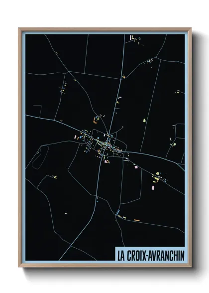 Une affiche de carte sur La Croix-Avranchin