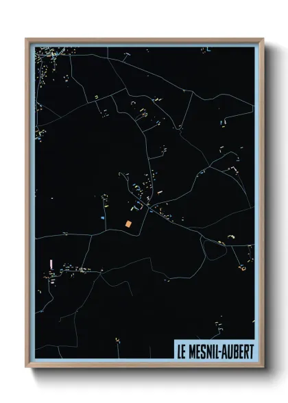 Une affiche de carte sur Le Mesnil-Aubert