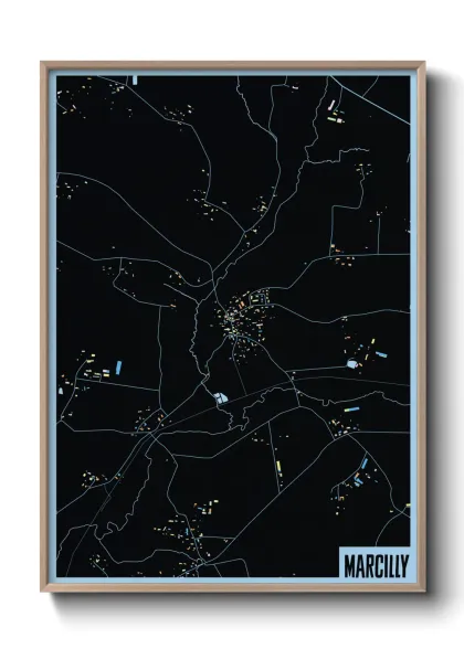 Une affiche de carte sur Marcilly