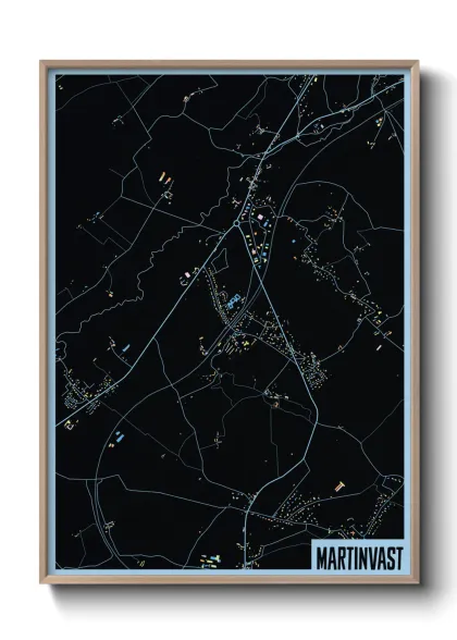 Une affiche de carte sur Martinvast