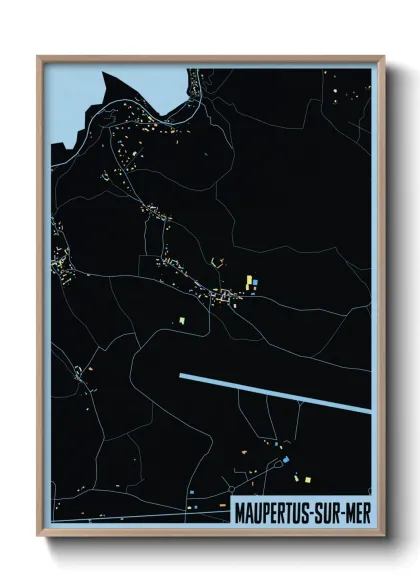 Une affiche de carte sur Maupertus-sur-Mer