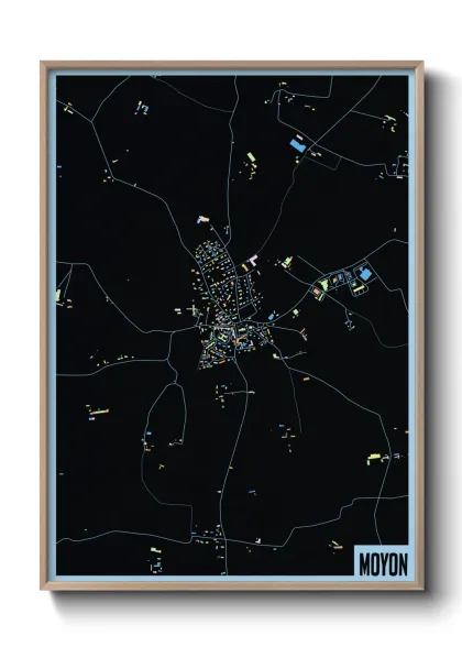 Une affiche de carte sur Moyon