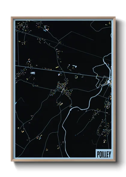 Une affiche de carte sur Poilley