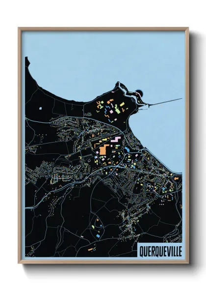 Une affiche de carte sur Querqueville