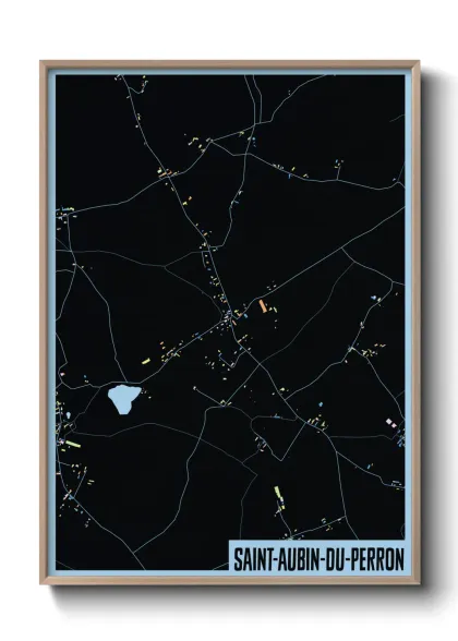 Une affiche de carte sur Saint-Aubin-du-Perron