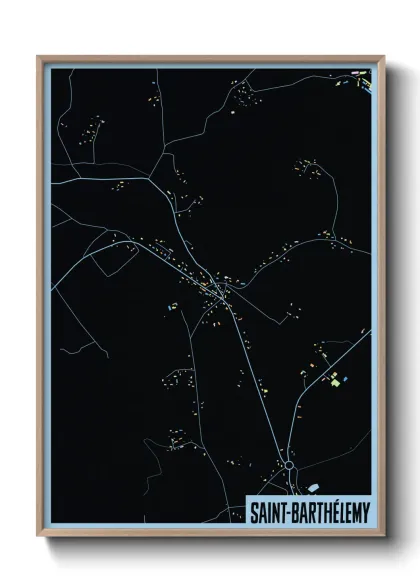 Une affiche de carte sur Saint-Barthélemy