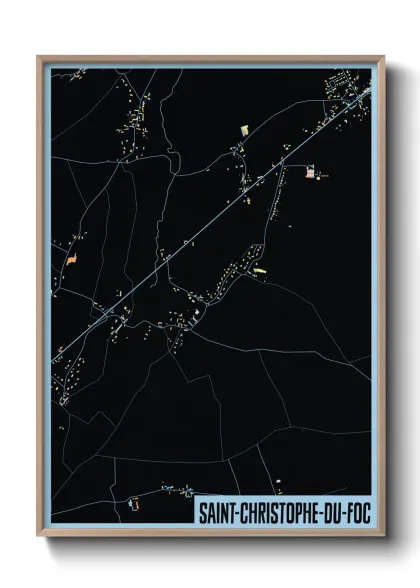 Une affiche de carte sur Saint-Christophe-du-Foc
