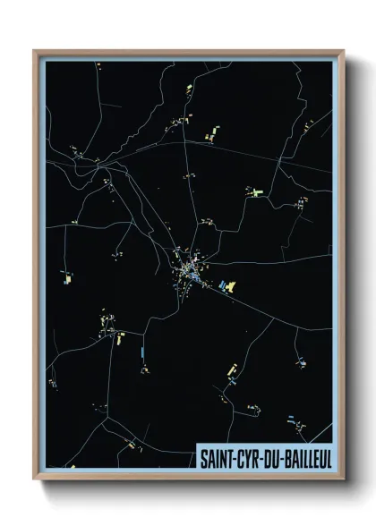 Une affiche de carte sur Saint-Cyr-du-Bailleul