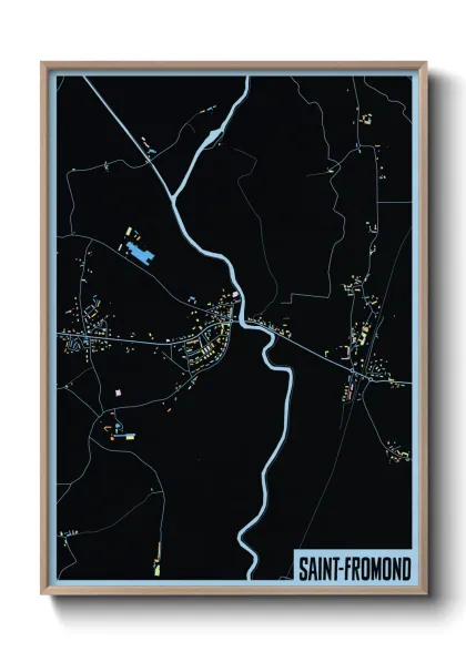 Une affiche de carte sur Saint-Fromond