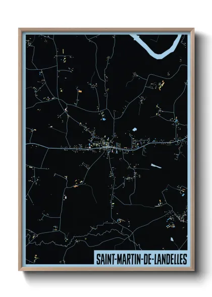Une affiche de carte sur Saint-Martin-de-Landelles