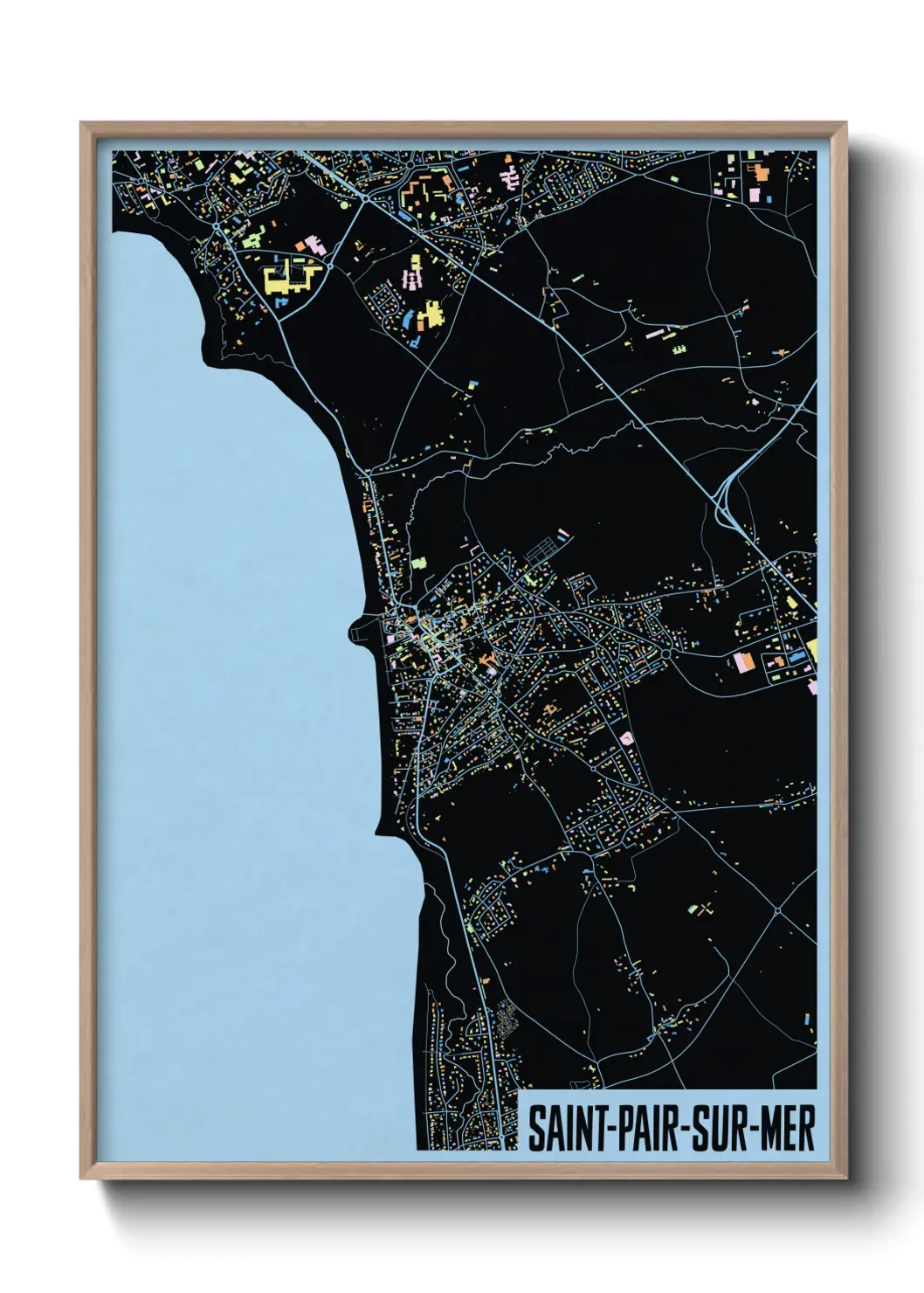 Un poster carte Saint-Pair-sur-Mer