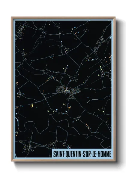 Une affiche de carte sur Saint-Quentin-sur-le-Homme