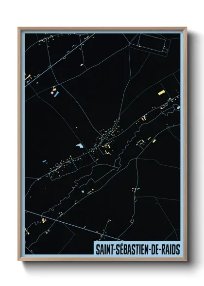 Une affiche de carte sur Saint-Sébastien-de-Raids