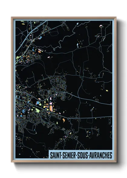 Une affiche de carte sur Saint-Senier-sous-Avranches