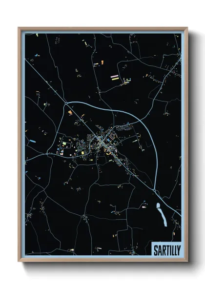Une affiche de carte sur Sartilly