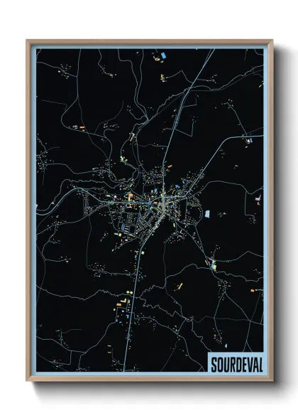Une affiche de carte sur Sourdeval