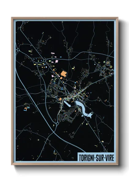 Une affiche de carte sur Torigni-sur-Vire