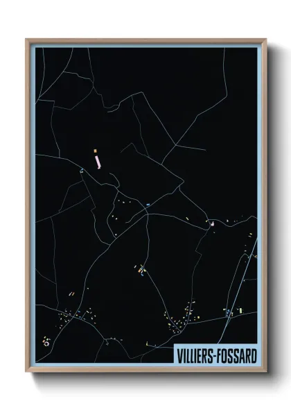 Une affiche de carte sur Villiers-Fossard