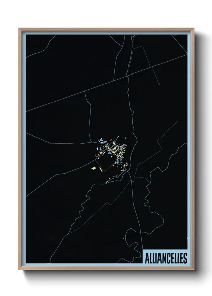 Une affiche de carte sur Alliancelles
