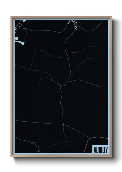 Une affiche de carte sur Aubilly
