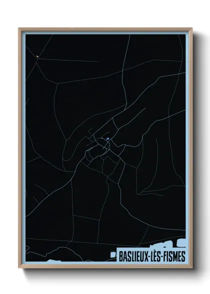 Une affiche de carte sur Baslieux-lès-Fismes