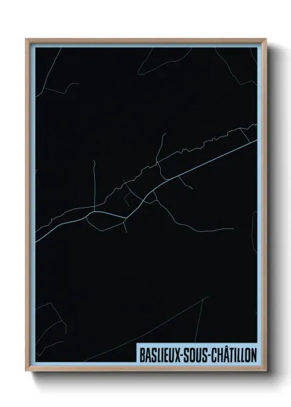 Une affiche de carte sur Baslieux-sous-Châtillon