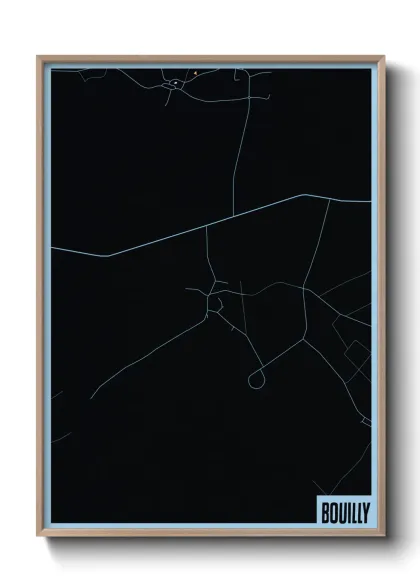 Une affiche de carte sur Bouilly