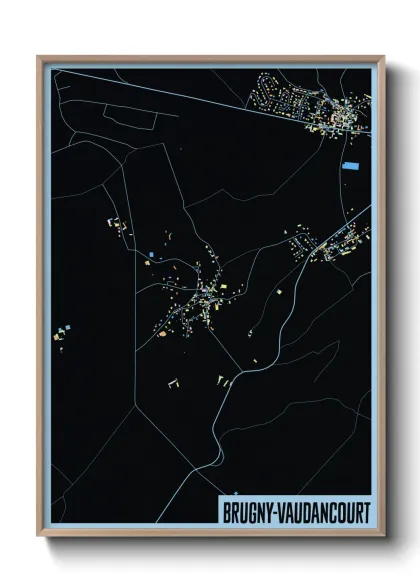 Une affiche de carte sur Brugny-Vaudancourt