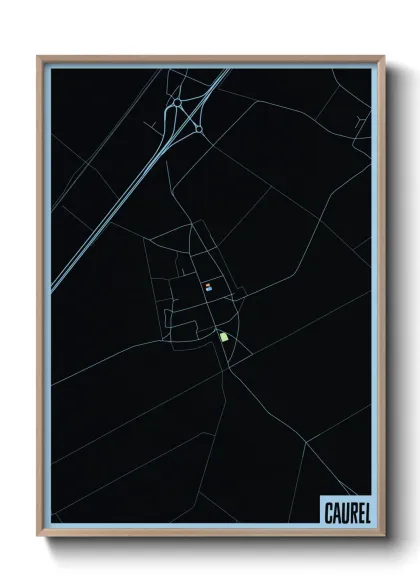 Une affiche de carte sur Caurel