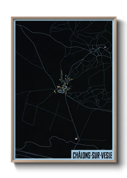 Une affiche de carte sur Châlons-sur-Vesle