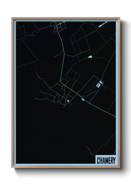 Une affiche de carte sur Chamery