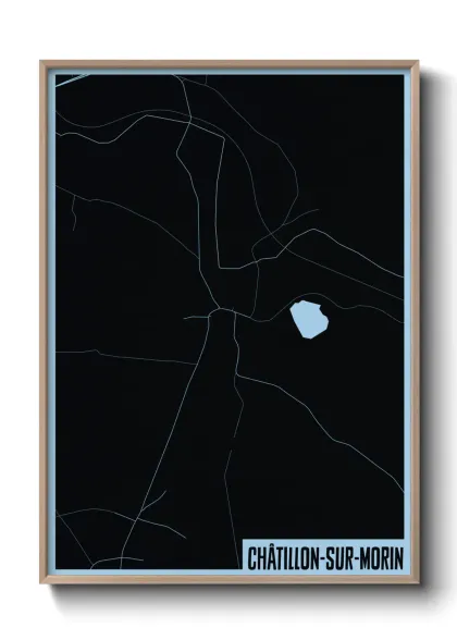 Une affiche de carte sur Châtillon-sur-Morin