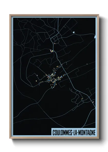 Une affiche de carte sur Coulommes-la-Montagne