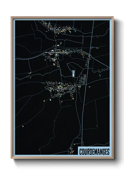 Une affiche de carte sur Courdemanges