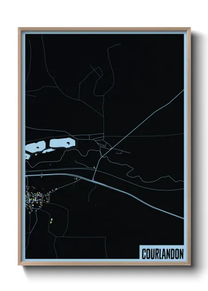 Une affiche de carte sur Courlandon