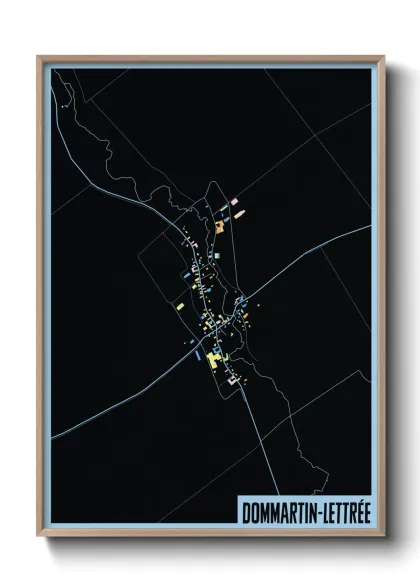 Une affiche de carte sur Dommartin-Lettrée