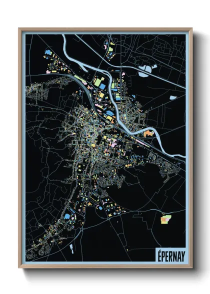 Une affiche de carte sur Épernay