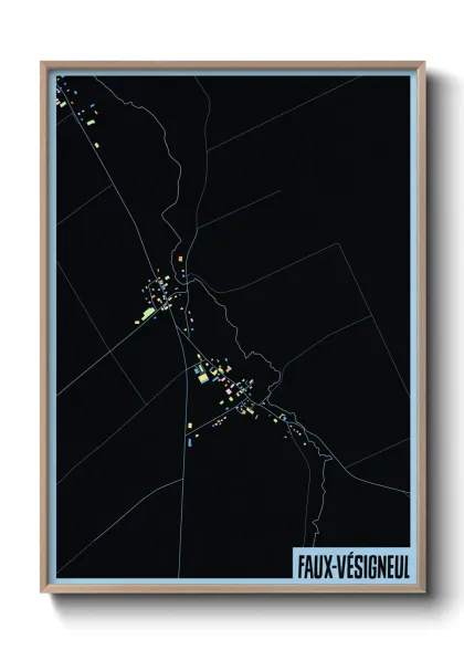 Une affiche de carte sur Faux-Vésigneul