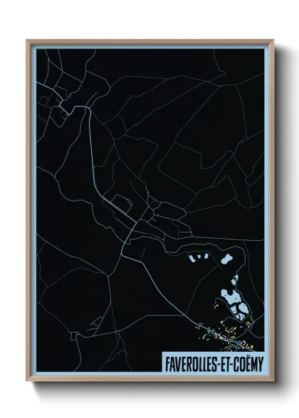 Une affiche de carte sur Faverolles-et-Coëmy