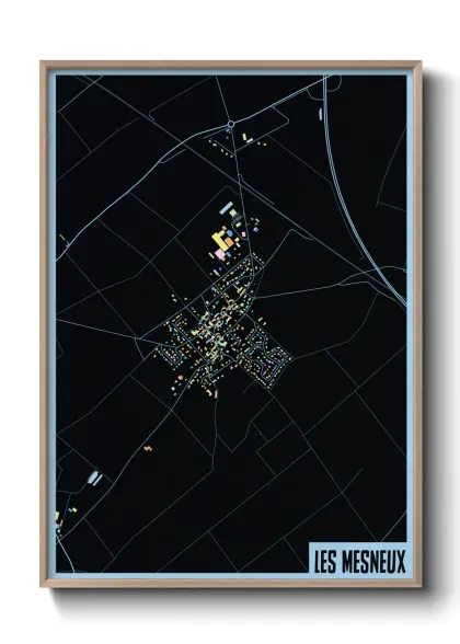 Une affiche de carte sur Les Mesneux