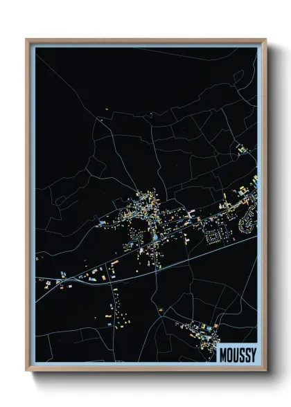 Une affiche de carte sur Moussy