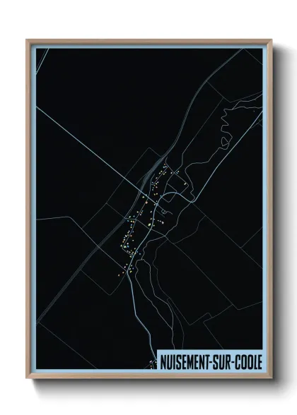 Une affiche de carte sur Nuisement-sur-Coole