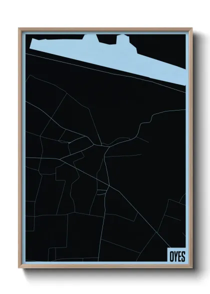 Une affiche de carte sur Oyes